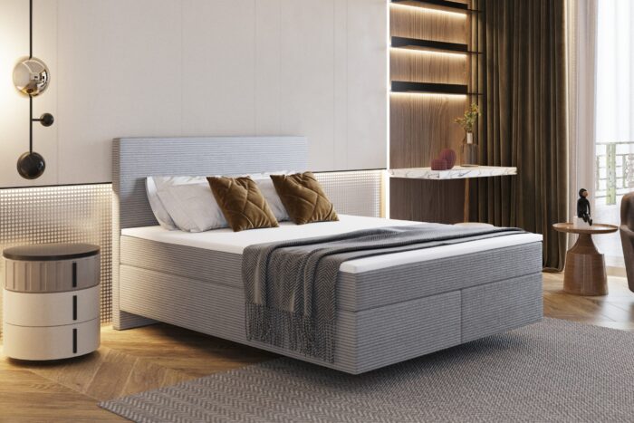 Boxspringbett mit zwei matratze und topper SEVI II stoff Scala
