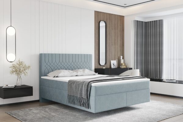 Boxspringbett mit zwei matratze und topper SEVI IV stoff Opera