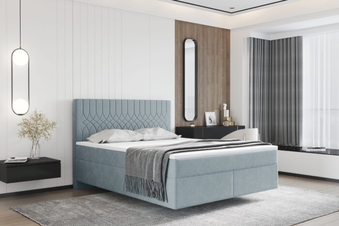 Boxspringbett mit zwei matratze und topper SEVI IV stoff Opera