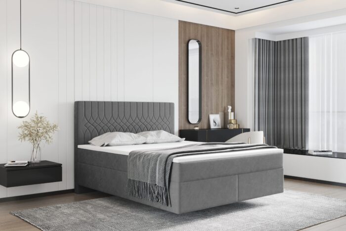 Boxspringbett mit zwei matratze und topper SEVI IV stoff Opera