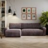 Ecksofa mit schlaffunktion und bettkasten, Couch L form, Schlaffunktion ARAGON Dicker Cord Braun