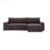 Ecksofa mit schlaffunktion und bettkasten, Couch L form, Schlaffunktion ARAGON Dicker Cord Braun