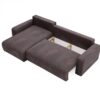 Ecksofa mit schlaffunktion und bettkasten, Couch L form, Schlaffunktion ARAGON Dicker Cord Braun