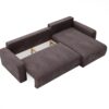 Ecksofa mit schlaffunktion und bettkasten, Couch L form, Schlaffunktion ARAGON Dicker Cord Braun