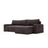 Ecksofa mit schlaffunktion und bettkasten, Couch L form, Schlaffunktion ARAGON Dicker Cord Braun