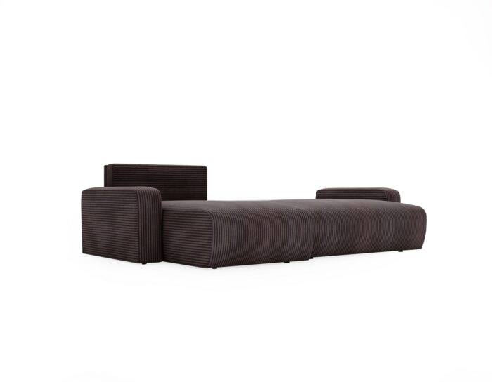 Ecksofa mit schlaffunktion und bettkasten, Couch L form, Schlaffunktion ARAGON Dicker Cord Braun