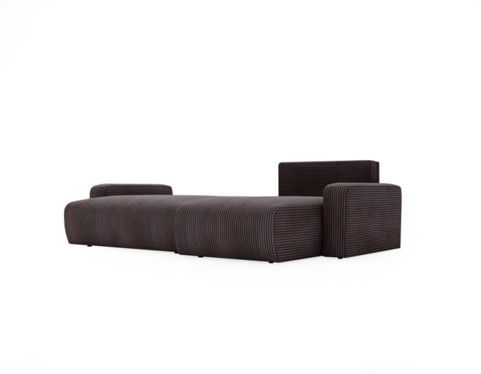 Ecksofa mit schlaffunktion und bettkasten, Couch L form, Schlaffunktion ARAGON Dicker Cord Braun