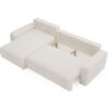 Ecksofa mit schlaffunktion und bettkasten, Couch L form, Schlaffunktion ARAGON Dicker Cord Ecru