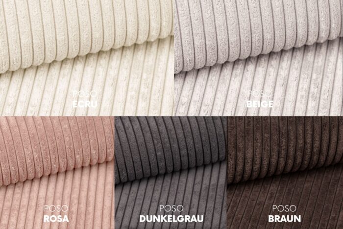 Ecksofa mit schlaffunktion und bettkasten, Couch L form, Schlaffunktion ARAGON Dicker Cord Ecru