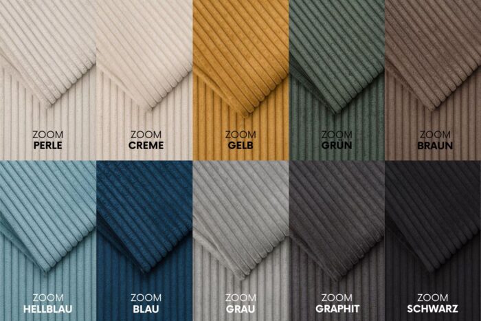 Ecksofa mit schlaffunktion und bettkasten, Sofa L-form, Couch L-form Gabon stoff Zoom