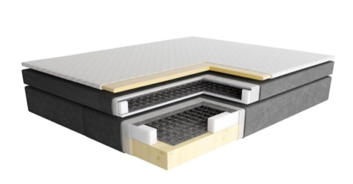 Boxspringbett mit zwei matratze und topper SEVI II stoff Scala