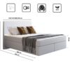 Boxspringbett mit zwei matratze und topper SEVI stoff Madryt
