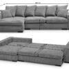 Ecksofa mit schlaffunktion und bettkasten, Sofa L-form, Couch L-form Gabon stoff Riviera