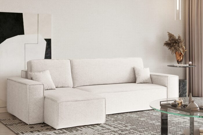 Ecksofa mit schlaffunktion und bettkasten, Ecksofa L-Form, Eckcouch L-Form BEST stoff NEVE vielen Farben