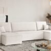 Ecksofa mit schlaffunktion und bettkasten, Sofa U-form, Couch U-form BEST stoff Neve