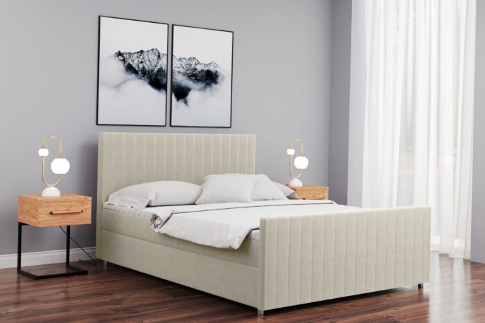 Boxspringbett mit bettkasten matratze topper LATINO viele Größen und viele Farben stoff Velvet