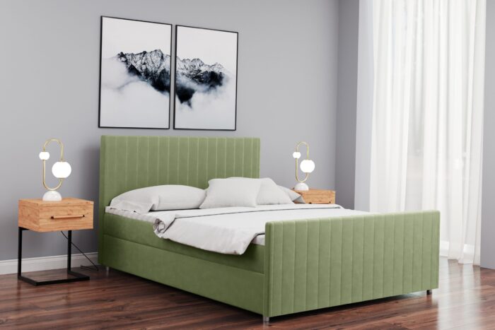 Boxspringbett mit bettkasten matratze topper LATINO viele Größen und viele Farben stoff Velvet