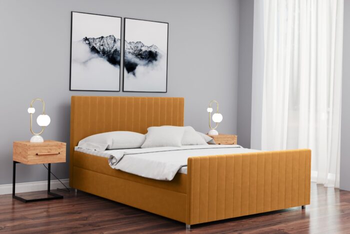 Boxspringbett mit bettkasten matratze topper LATINO viele Größen und viele Farben stoff Velvet