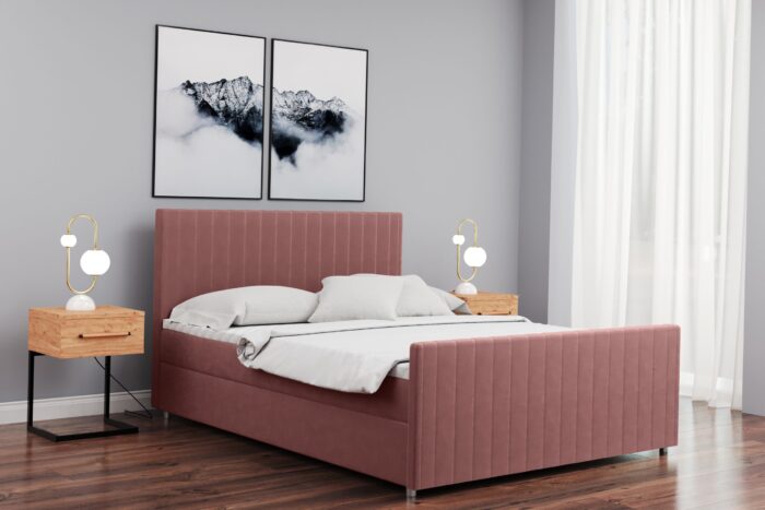 Boxspringbett mit bettkasten matratze topper LATINO viele Größen und viele Farben stoff Velvet