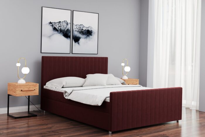 Boxspringbett mit bettkasten matratze topper LATINO viele Größen und viele Farben stoff Velvet