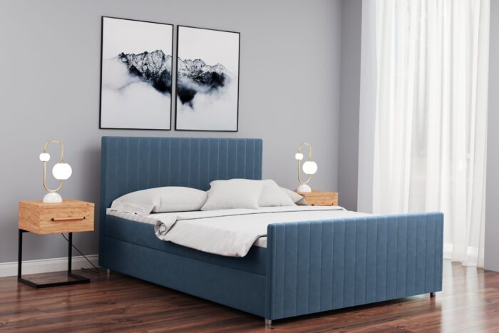 Boxspringbett mit bettkasten matratze topper LATINO viele Größen und viele Farben stoff Velvet
