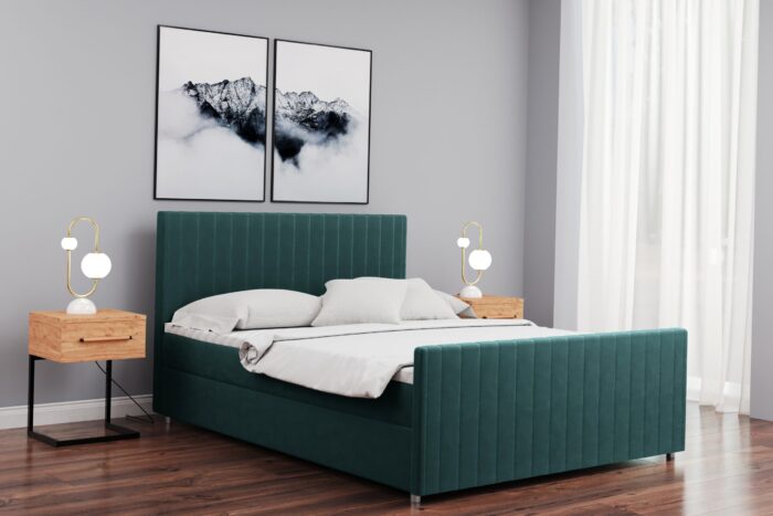 Boxspringbett mit bettkasten matratze topper LATINO viele Größen und viele Farben stoff Velvet