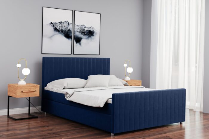 Boxspringbett mit bettkasten matratze topper LATINO viele Größen und viele Farben stoff Velvet