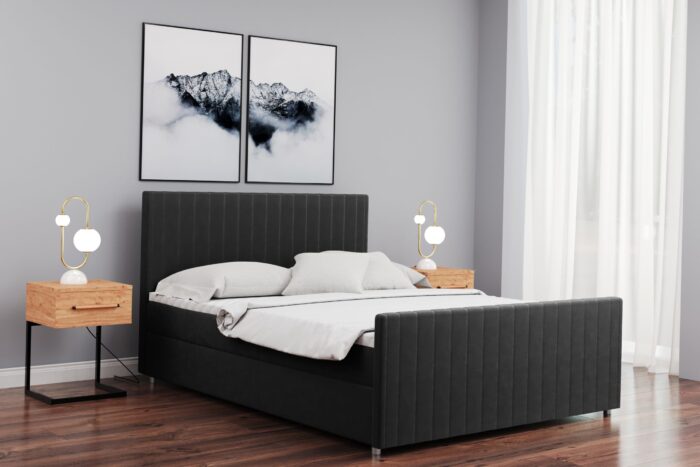 Boxspringbett mit bettkasten matratze topper LATINO viele Größen und viele Farben stoff Velvet