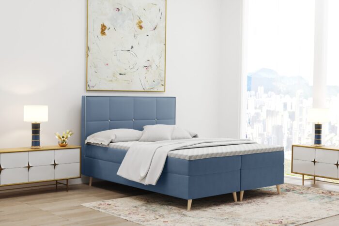 manila_74 Boxspringbett mit bettkasten matratze topper MANILA viele Größen und viele Farben stoff Riviera