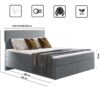 Boxspringbett mit zwei matratze und topper SEVI stoff Monolith