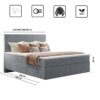 Boxspringbett mit zwei matratze und topper SEVI V stoff Monolith
