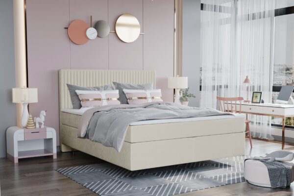 Boxspringbett mit zwei matratze und topper SEVI II stoff Opera