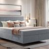 Boxspringbett mit zwei matratze und topper SEVI V stoff Monolith