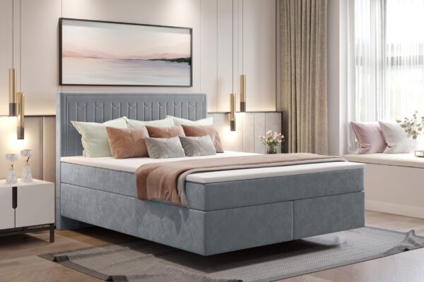 Boxspringbett mit zwei matratze und topper SEVI V stoff Monolith