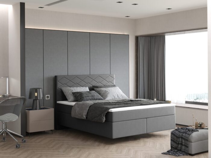 Boxspringbett mit zwei matratze und topper SEVI III stoff Opera