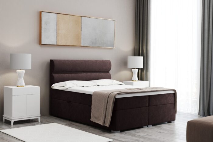 Boxspringbett mit bettkasten matratze topper, Doppelbett VERA stoff Riviera