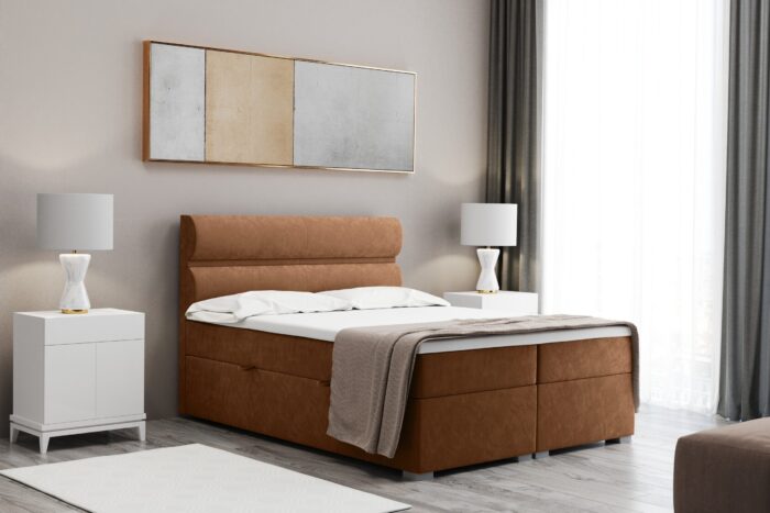 Boxspringbett mit bettkasten matratze topper, Doppelbett VERA stoff Riviera