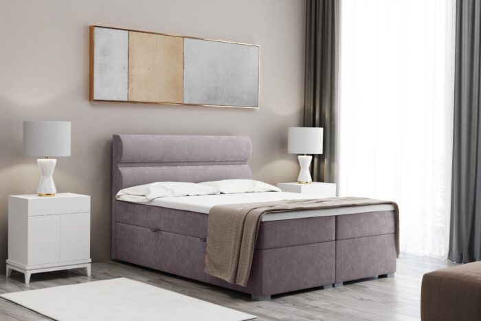 Boxspringbett mit bettkasten matratze topper, Doppelbett VERA stoff Riviera