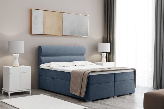 Boxspringbett mit bettkasten matratze topper, Doppelbett VERA stoff Riviera
