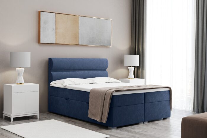 Boxspringbett mit bettkasten matratze topper, Doppelbett VERA stoff Riviera