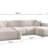 Ecksofa, Eckcouch U form, Wohnzimmer Couch Large 342cm SIENA stoff Poso