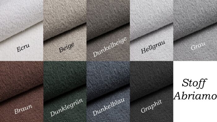 Ecksofa mit schlaffunktion und bettkasten, Sofa U-form, Couch U-form BEST stoff Abriamo