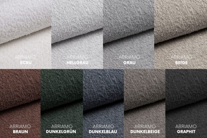 Ecksofa mit schlaffunktion und bettkasten, Ecksofa L-Form, Eckcouch L-Form BEST stoff Abriamo