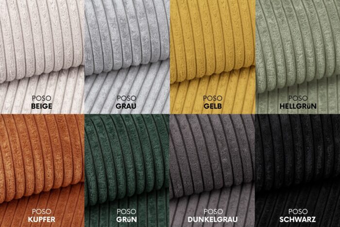 Ecksofa, Eckcouch U form, Wohnzimmer Couch Large 342cm SIENA stoff Poso