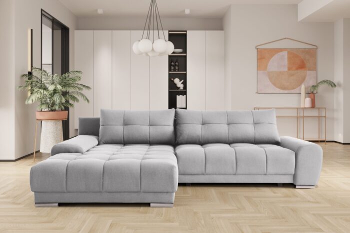 Ecksofa mit schlaffunktion und bettkasten, Eckcouch WAVE stoff SORO vielen Farben