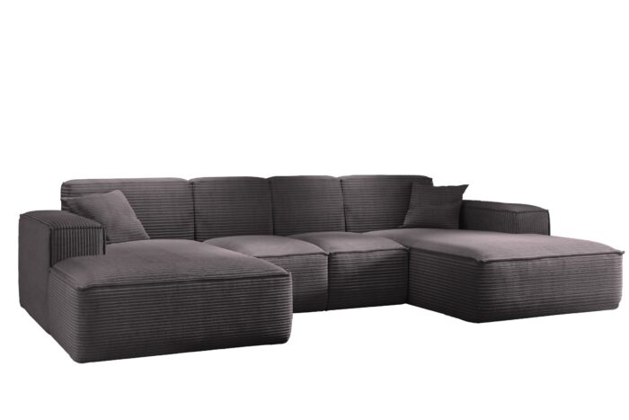 Ecksofa, Eckcouch U form, Wohnzimmer Couch Large 342cm SIENA stoff Poso