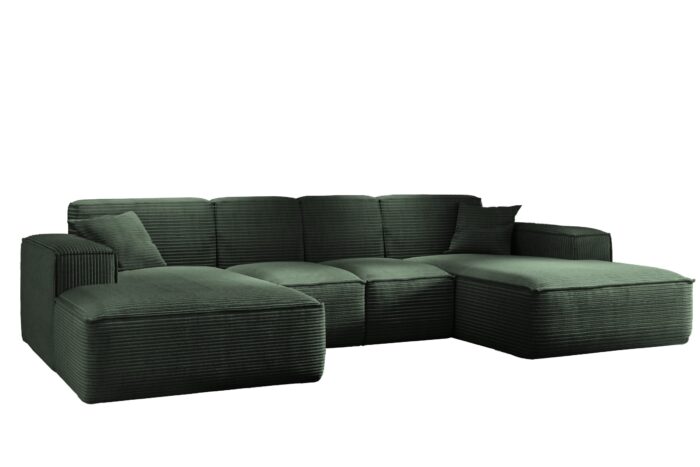 grün_Luga_U_poso_14 Ecksofa, Eckcouch U form, Wohnzimmer Couch Large 342cm SIENA stoff Poso