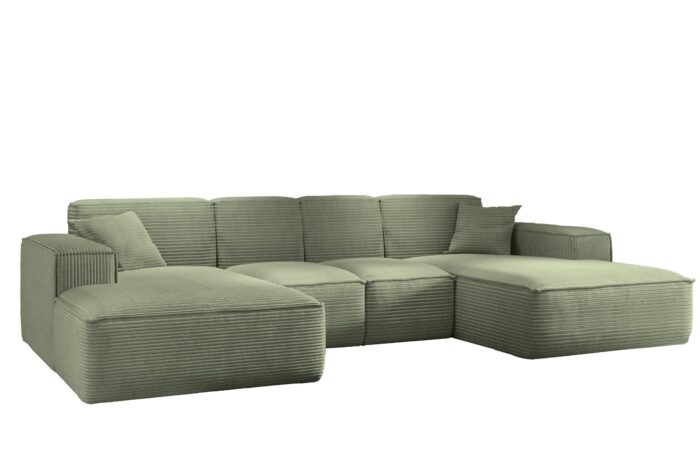Ecksofa, Eckcouch U form, Wohnzimmer Couch Large 342cm SIENA stoff Poso