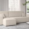 Ecksofa mit schlaffunktion und bettkasten, Ecksofa L-Form, Eckcouch L-Form BEST stoff Abriamo