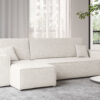 Ecksofa mit schlaffunktion und bettkasten, Ecksofa L-Form, Eckcouch L-Form BEST stoff Abriamo